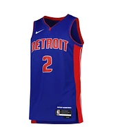Men's and Women's Nike Cade Cunningham Blue Detroit Pistons Swingman Jersey - Icon Edition