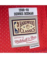 Men's Mitchell & Ness Dennis Rodman Blue, Red Detroit Pistons Hardwood Classics 1988-89 Split Swingman Jersey
