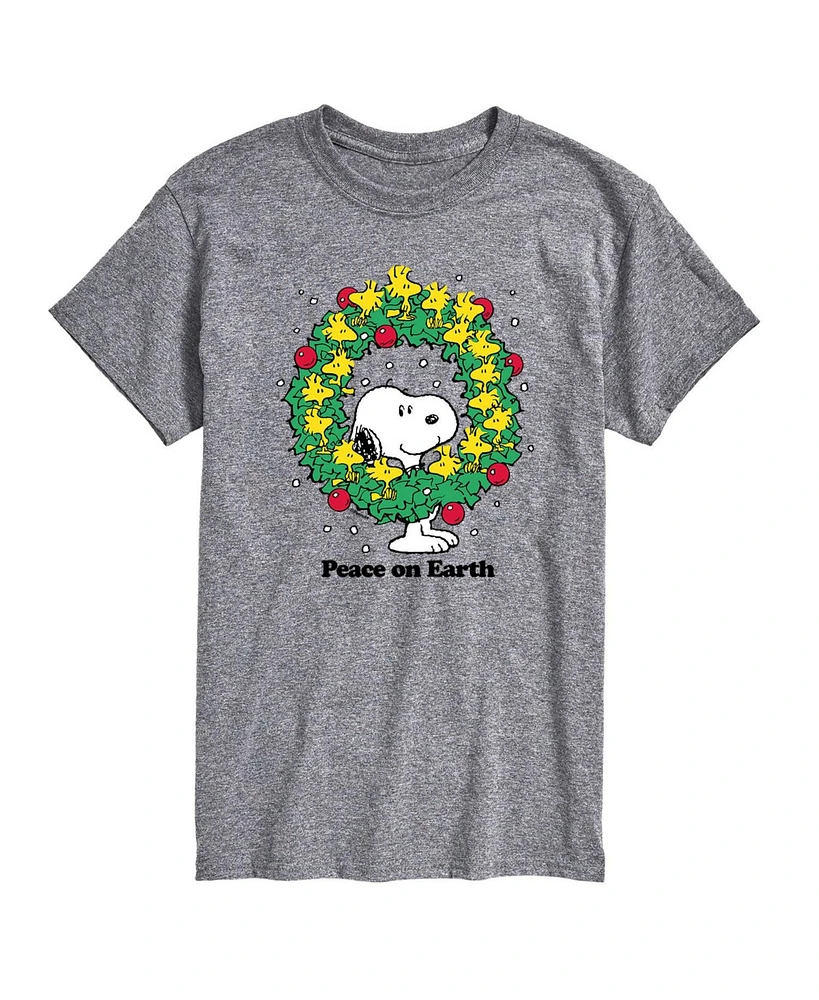 Airwaves Men's Peanuts Peace on Earth Short Sleeve T-shirt