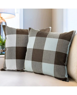 2 Pack Buffalo Plaid Throw Pillow Outdoor & Indoor Covers 16x16 inches