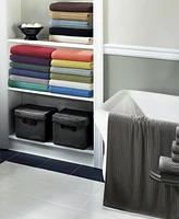 Superior Soho Checkered Border Cotton 2 Piece Bath Towel Set, 54" x 27"