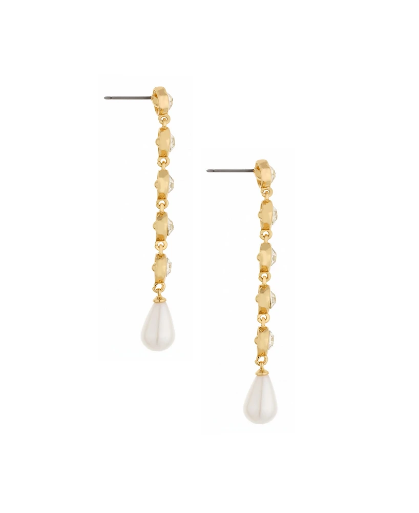 Ettika Elegantly Modern Crystal Earrings in 18K Gold Plating