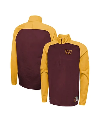 Men's New Era Burgundy Washington Commanders Combine Authentic O-Line Raglan Half-Zip Jacket