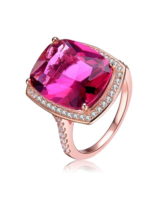 Sterling Silver Red Cubic Zirconia Statement Ring