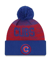 Men's New Era Royal Chicago Cubs Authentic Collection Sport Cuffed Knit Hat with Pom