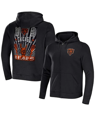 Men's Nfl x Darius Rucker Collection by Fanatics Black Chicago Bears Rocker Full-Zip Hoodie