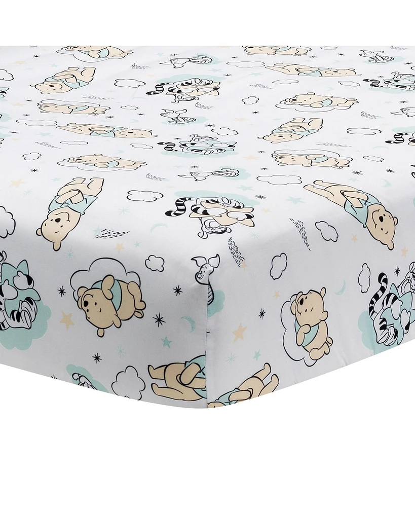 Lambs & Ivy Disney Baby Winnie the Pooh Hugs White Fitted Crib Sheet