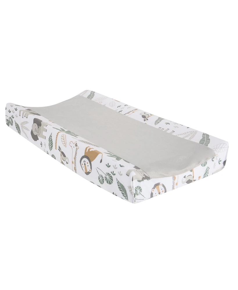 Lambs & Ivy Jungle Friends Soft, Warm & Cozy Safari Changing Pad Cover - Gray
