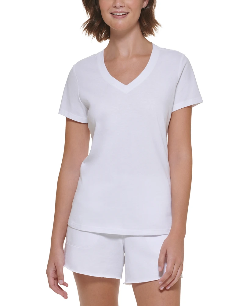 Calvin Klein Performance Embroidered V-Neck Logo T-Shirt