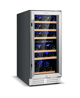 30-Bottle Freestanding Wine Cooler 15''Dual Zones Wine Cellar