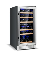 30-Bottle Freestanding Wine Cooler 15''Dual Zones Wine Cellar