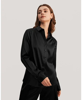 Lilysilk Women's Long Sleeves Collared Silk Blouse