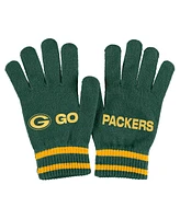 Women's Wear by Erin Andrews Green Green Bay Packers Double Jacquard Cuffed Knit Hat with Pom and Gloves Set