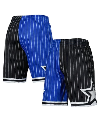 Men's Mitchell & Ness Blue, Black Orlando Magic Hardwood Classics 1994 Split Swingman Shorts