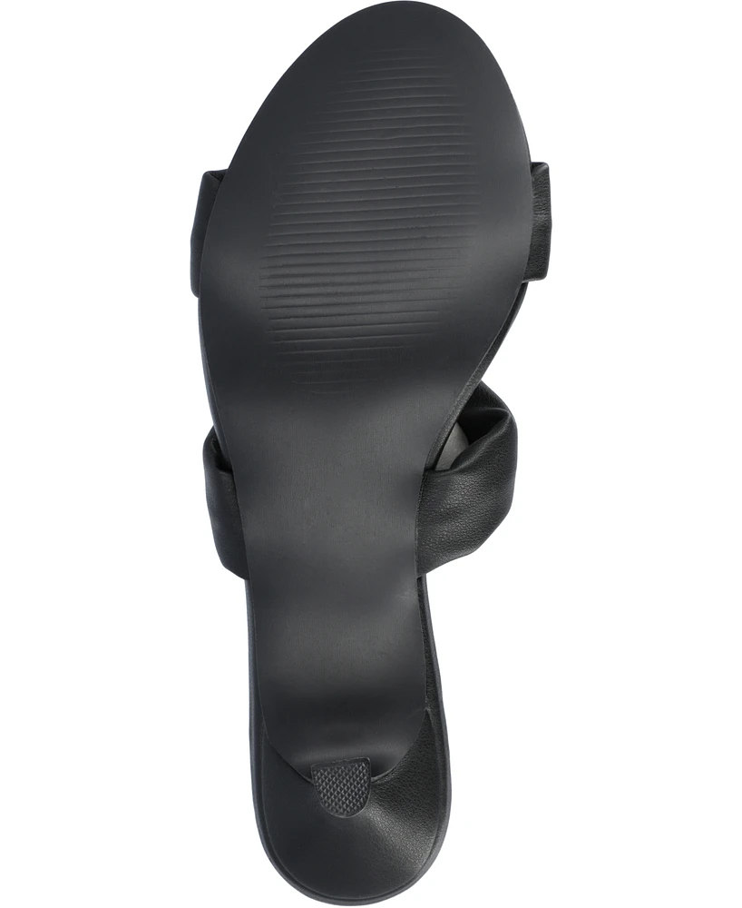 Journee Collection Women's Dyllan Double Strap Kitten Heel Dress Sandals