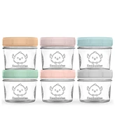 KeaBabies 6pk Prep Baby Food Storage Containers, 4 oz Leak-Proof, Bpa Free Glass Jars for Feeding
