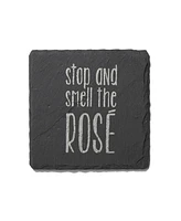 American Atelier 4 X 4" Sip Sip Hooray Slate Coasters Square Set, 4 Piece