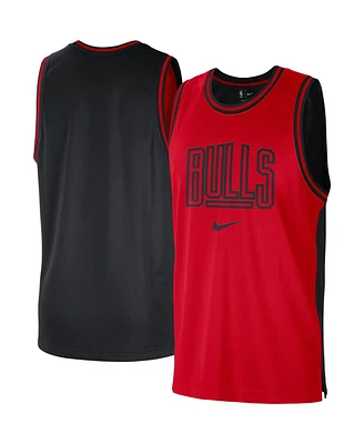 Men's Nike Red, Black Chicago Bulls Courtside Versus Force Split Dna Performance Mesh Tank Top