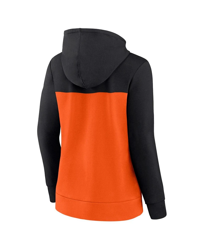 Women's Fanatics Black, Orange San Francisco Giants Take The Field Colorblocked Hoodie Full-Zip Jacket