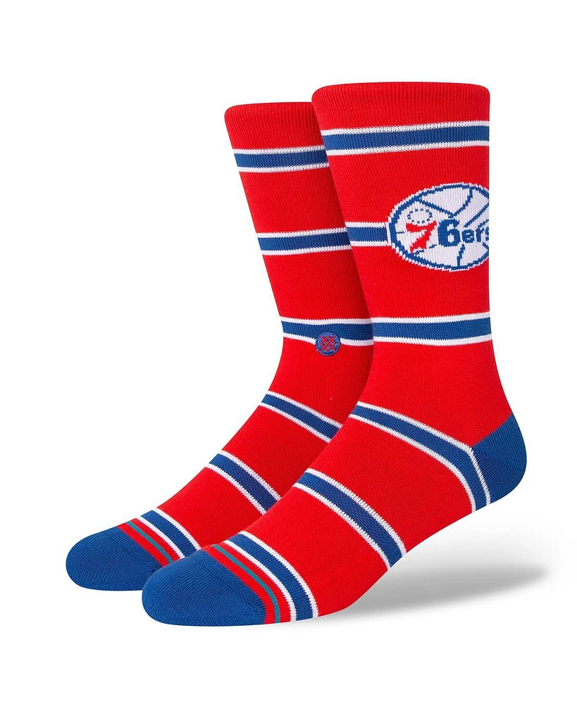 Men's Stance Philadelphia 76ers Hardwood Classics Stripes Crew Socks