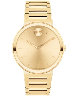 Movado Men's Bold Horizon Swiss Quartz Ionic Plated Light Gold-Tone Steel Watch 40mm