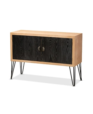 Baxton Studio Denali Modern and Contemporary 41.7" Two-Tone and Finished Wood and Metal Storage Cabinet