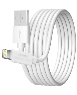 Overtime Apple MFi Certified iPhone 11/Xr/Se/10/8 10ft Charging Cable | Usb to Lightning Cable for iPhone - White