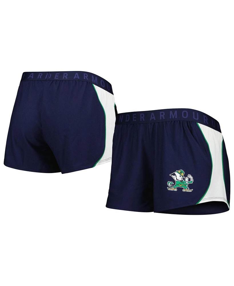 Women's Under Armour Navy and Green Notre Dame Fighting Irish Game Day Tech Mesh Performance Shorts