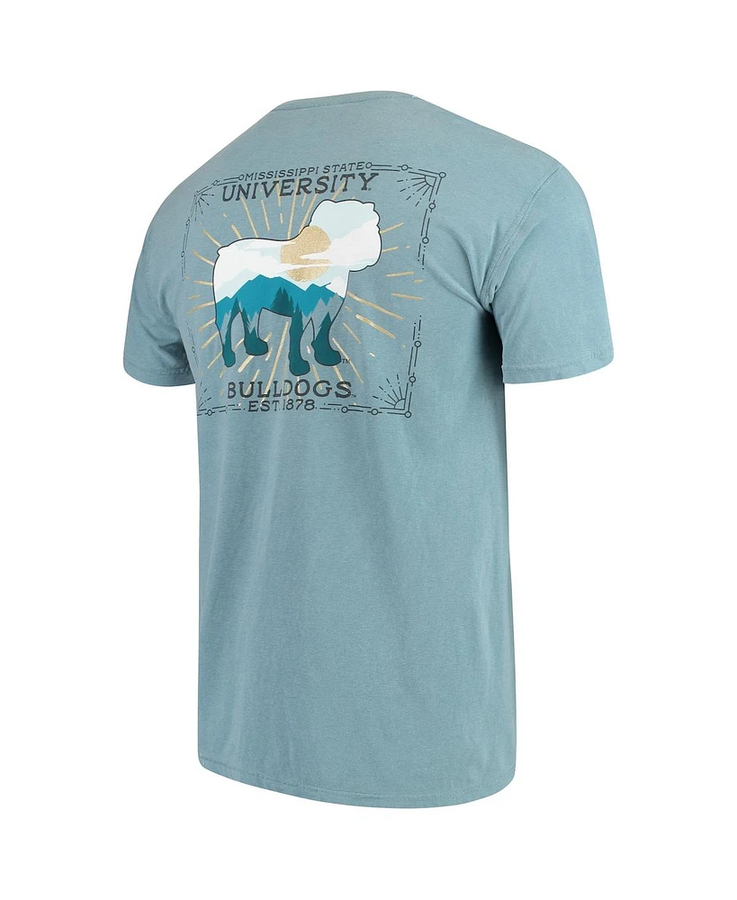 Men's Blue Mississippi State Bulldogs Scenery Comfort Colors T-shirt