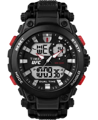 Timex Ufc Men's Quartz Impact Resin Black Watch, 50mm