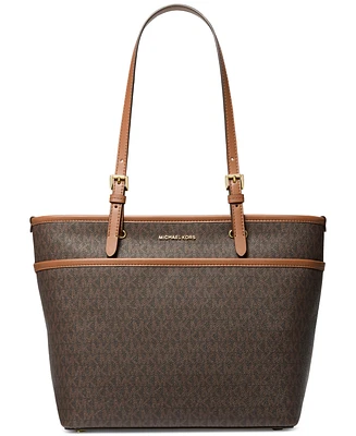 Michael Kors Logo Large Top Zip Pocket Tote