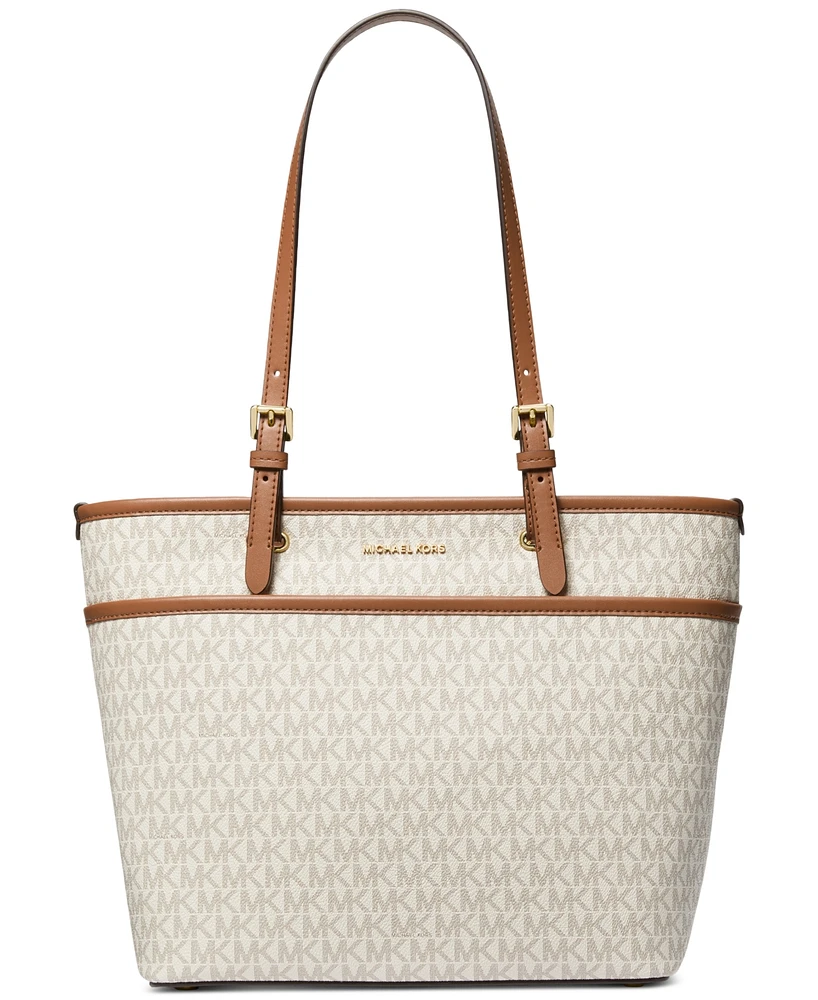 Michael Kors Logo Large Top Zip Pocket Tote