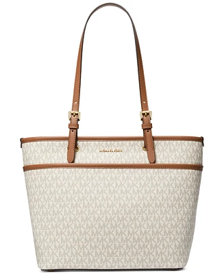 Michael Kors Logo Large Top Zip Pocket Tote