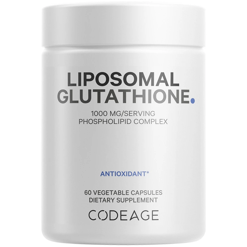 Codeage Liposomal Glutathione 1000 mg Supplement, High-Potency Reduced Glutathione - Liposomal Delivery - L-Glutathione - Phospholipids
