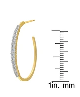 Black Spinel In & Out Medium Hoop Earrings (1-3/4 ct. t.w.) in 14k Gold-Plated Sterling Silver, 1.2" (Also in Lab-Grown White Sapphire)