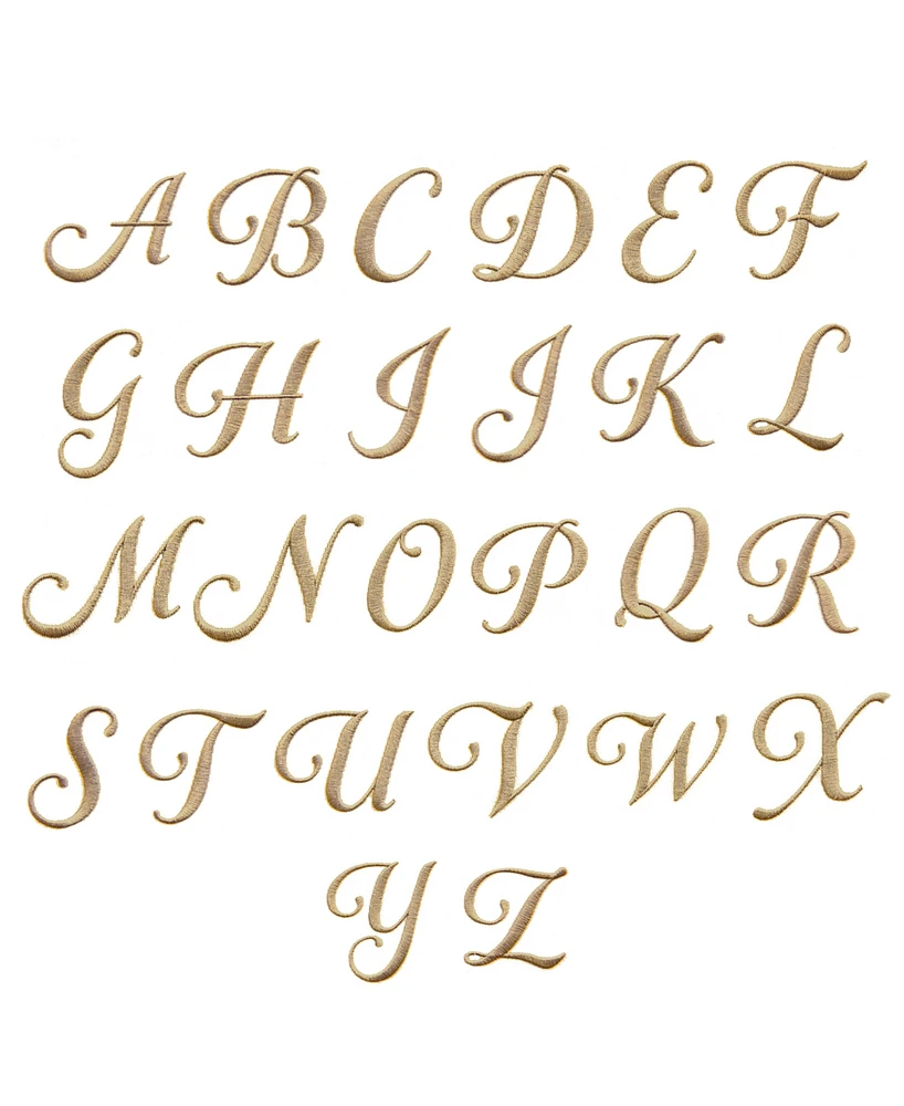 Linum Home Font Monogrammed Luxury 100% Turkish Cotton Novelty 2-Piece Hand Towels, 16" x 30
