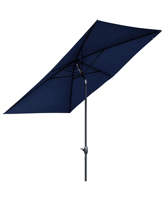 Outsunny 6.6' x 10' Outdoor Patio Umbrella with Crank Handle,