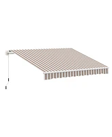 Outsunny 12'x8' Retractable Patio Awning/Sun Shade for Outdoor PatioMulti