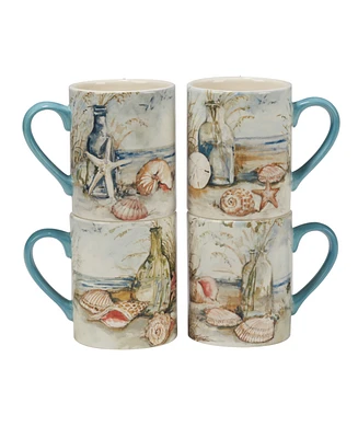 Certified International Coastal Landscape Set of 4 Mug 14 oz.