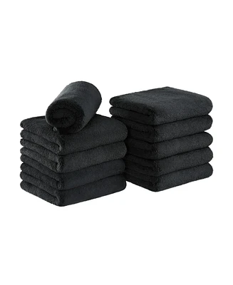 Bleach-Safe Coral Fleece Salon Towels (Pack of 10, 16x27 in.), Soft Microfiber Material, Absorbent Hair Drying Towel Set, Perfect for and Spa