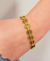 Minu Jewels Gold-Tone Etched Sun All-Around Flex Bracelet