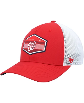 Men's '47 Brand Red, White Washington Nationals Spring Training Burgess Trucker Snapback Hat