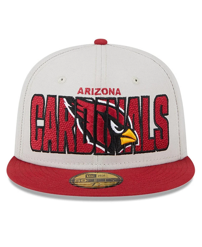 Men's New Era Stone, Cardinal Arizona Cardinals 2023 Nfl Draft On Stage 59FIFTY Fitted Hat