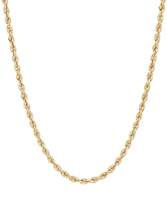 Lightweight 14k Gold Diamond-Cut Rope Chain 20" Necklace (2-1/2mm)