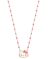 Enamel & Bead Chain Hello Kitty 18" Pendant Necklace in 18k Gold-Plated Sterling Silver