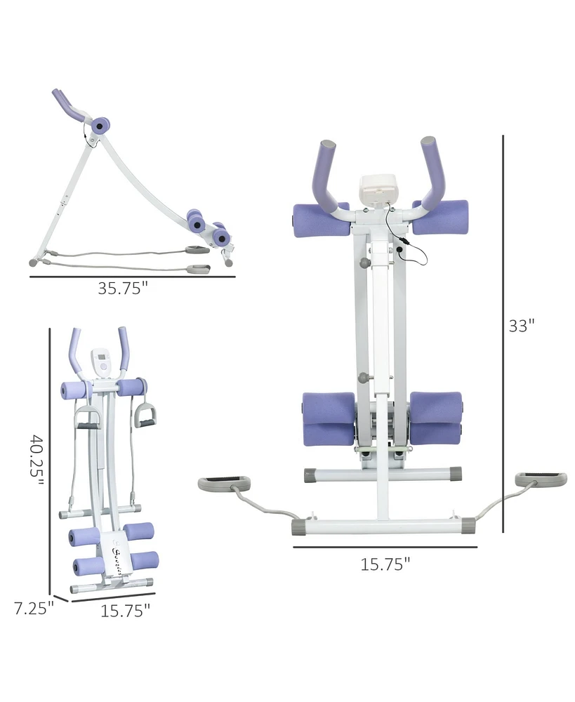 Soozier Foldable Ab Machine, Ab Workout Equipment with Resisce Bands