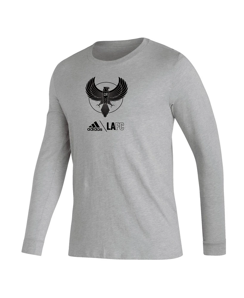 Men's adidas Heather Gray Lafc Icon Long Sleeve T-shirt