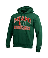 Men's Champion Green Miami Hurricanes High Motor Pullover Hoodie