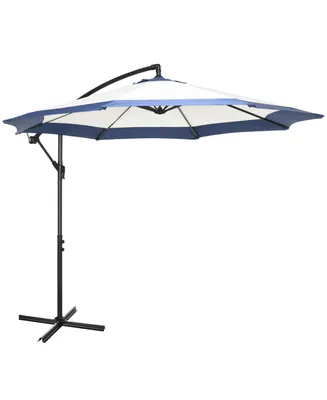 Outsunny 10' Cantilever Umbrella Offset Patio Umbrella w/ Cross Base