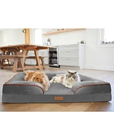 TailZzz Snuggle Pet Mattress | Large to Extra Large Pet Mattress | 2-in-1 Cool Gel Infused with High Density foam | Pet Mattress with Bumper | Anti-Sl